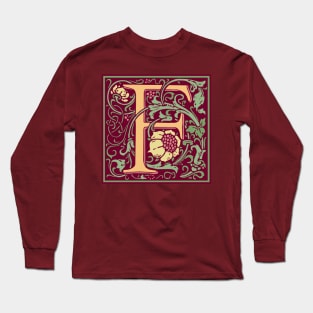 William Morris Vintage Letter F Long Sleeve T-Shirt